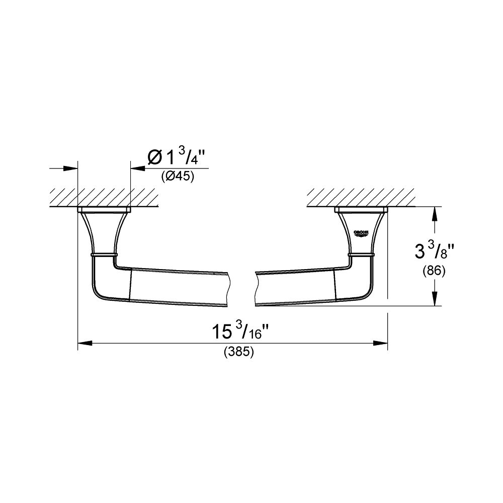 Grohe Grandera Wannengriff Chrom, 40960000... GROHE-40960000 4005176754999 (Abb. 5)