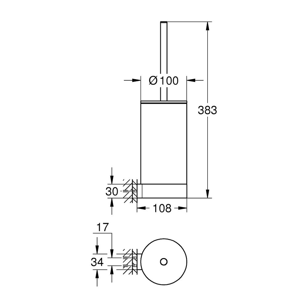 Grohe Selection WC-Bürstengarnitur, Phantom Black, Wandmontage... GROHE-41215KF0 4005176782435 (Abb. 3)