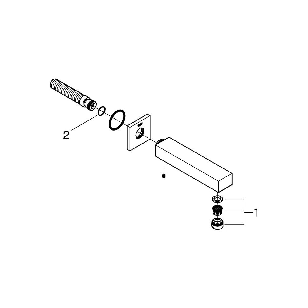 Grohe Eurocube Wanneneinlauf hard graphite gebürstet 13303AL0... GROHE-13303AL0 4005176585562 (Abb. 5)