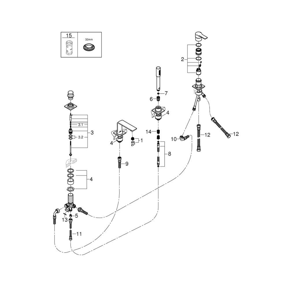 Grohe Allure 4-Loch-Einhand-Wannenkombination chrom 19316001... GROHE-19316001 4005176513954 (Abb. 2)