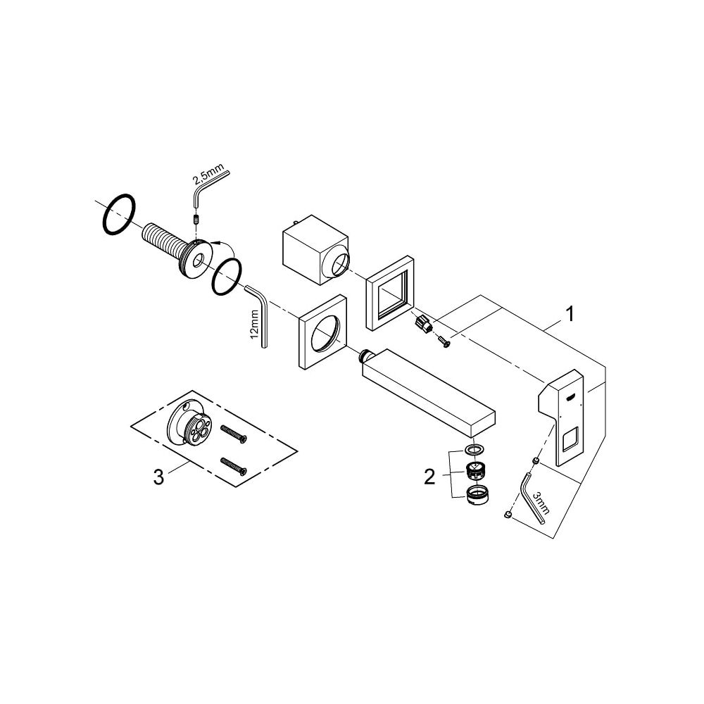 Grohe Eurocube 2-Loch-Waschtischbatterie supersteel 19895DC0... GROHE-19895DC0 4005176525018 (Abb. 6)