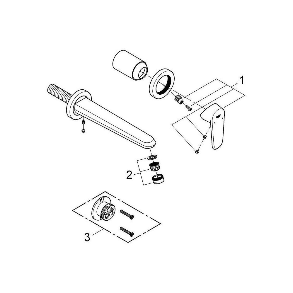 Grohe Eurodisc Cosmopolitan 2-Loch-Waschtischbatterie chrom 19974002 Wandmontage... GROHE-19974002 4005176305948 (Abb. 4)