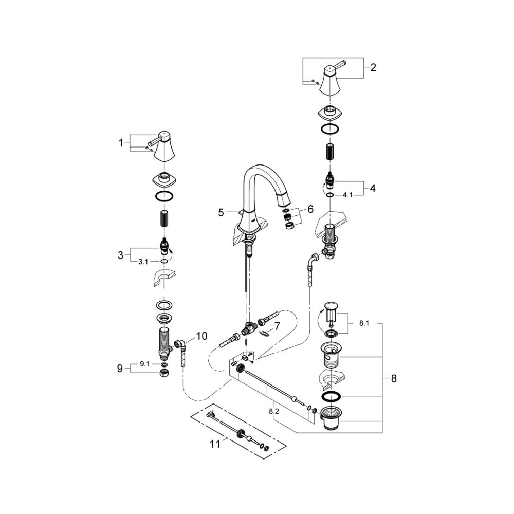 Grohe Grandera 3-Loch-Waschtischbatterie 1/2" chrom/gold 20389IG0... GROHE-20389IG0 4005176924118 (Abb. 5)