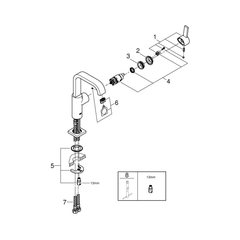 Grohe Allure Einhand-Waschtischbatterie 1/2" L-Size chrom 23076000... GROHE-23076000 4005176890505 (Abb. 6)