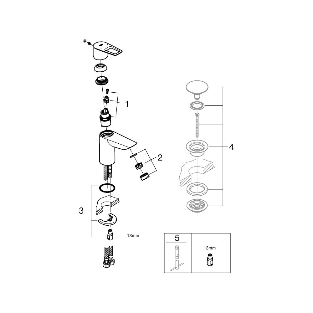 Grohe BauLoop Einhand-Waschtischbatterie 1/2" S-Size chrom 23337001... GROHE-23337001 4005176555725 (Abb. 2)