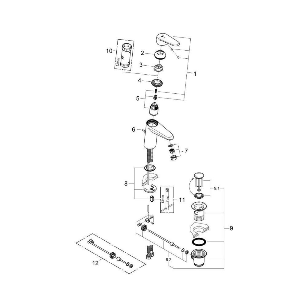 Grohe Eurodisc Cosmopolitan Einhand-Waschtischbatterie 1/2" S-Size chrom 2338420E... GROHE-2338420E 4005176936722 (Abb. 4)