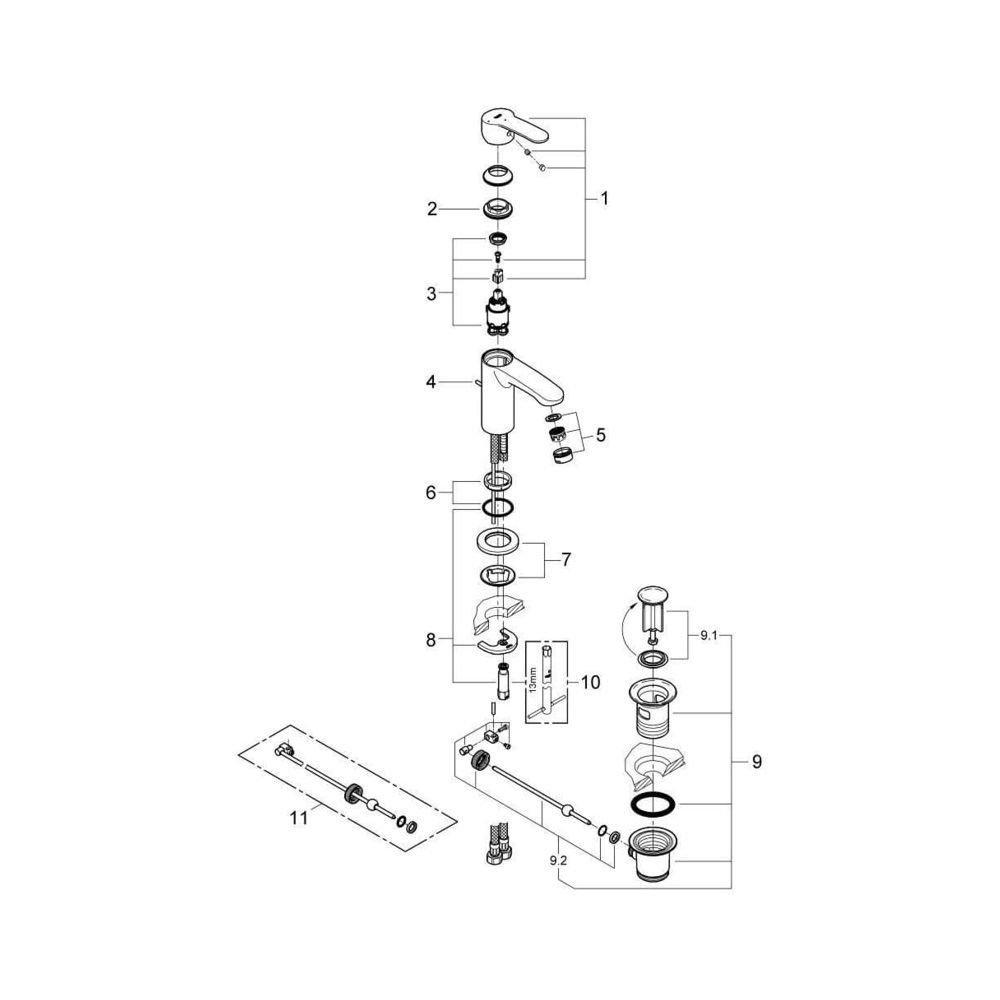 Grohe Eurostyle Cosmopolitan Einhand-Waschtischbatterie 1/2" S-Size chrom 2338720E... GROHE-2338720E 4005176938382 (Abb. 4)