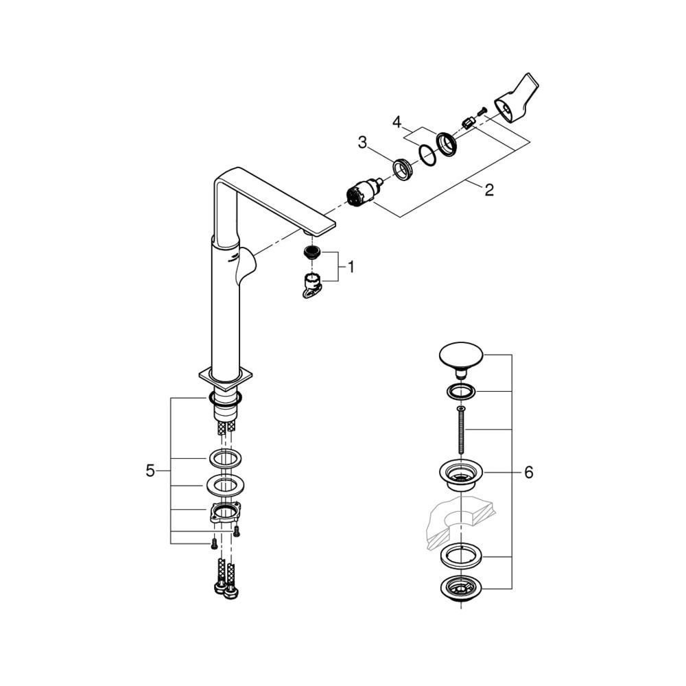 Grohe Allure Einhand-Waschtischbatterie 1/2" XL-Size warm sunset gebürstet 23403DL1... GROHE-23403DL1 4005176499548 (Abb. 2)