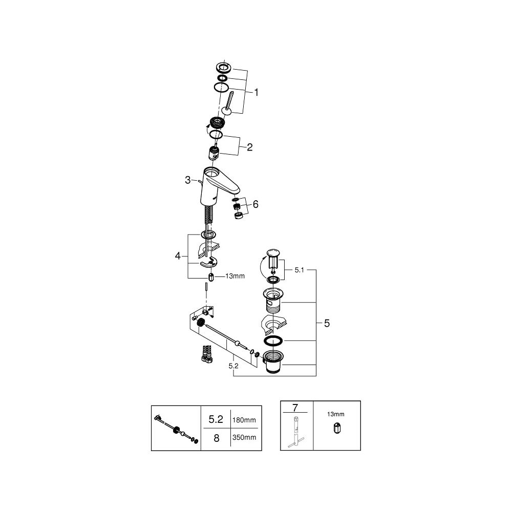 Grohe Eurodisc Joy Einhand-Waschtischbatterie 1/2" S-Size chrom 23425000... GROHE-23425000 4005176993596 (Abb. 7)