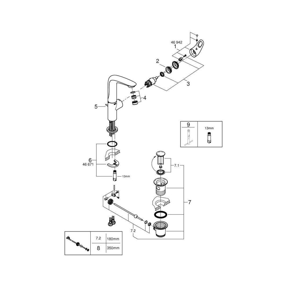 Grohe Eurostyle Einhand-Waschtischbatterie 1/2" L-Size chrom 23569003... GROHE-23569003 4005176334238 (Abb. 7)