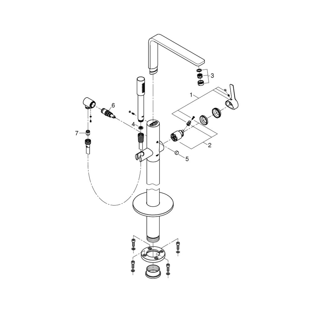 Grohe Lineare Einhand-Wannenbatterie 1/2" Bodenmontage supersteel 23792DC1... GROHE-23792DC1 4005176412837 (Abb. 4)