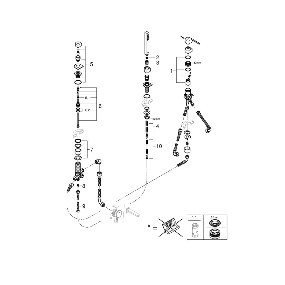 Grohe Plus 3-Loch Einhand-Wannenkombination 23845003... GROHE-23845003 4005176496677 (Abb. 5)