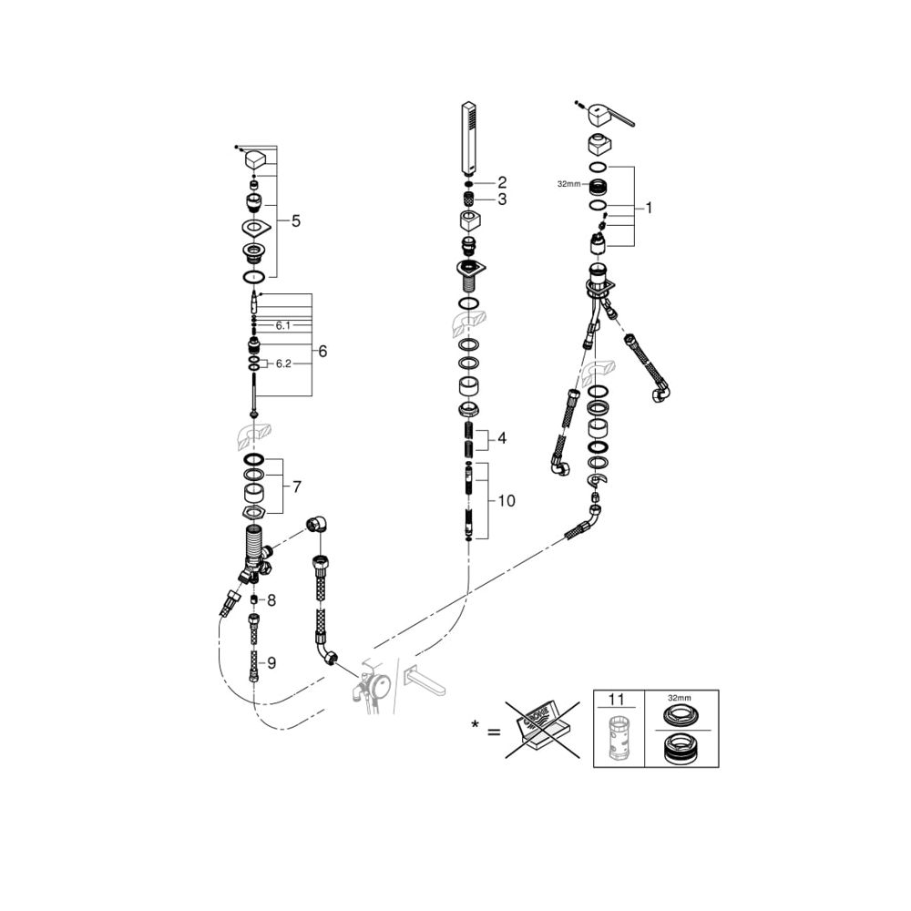 Grohe Plus 3-Loch Einhand-Wannenkombination 23845003... GROHE-23845003 4005176496677 (Abb. 4)