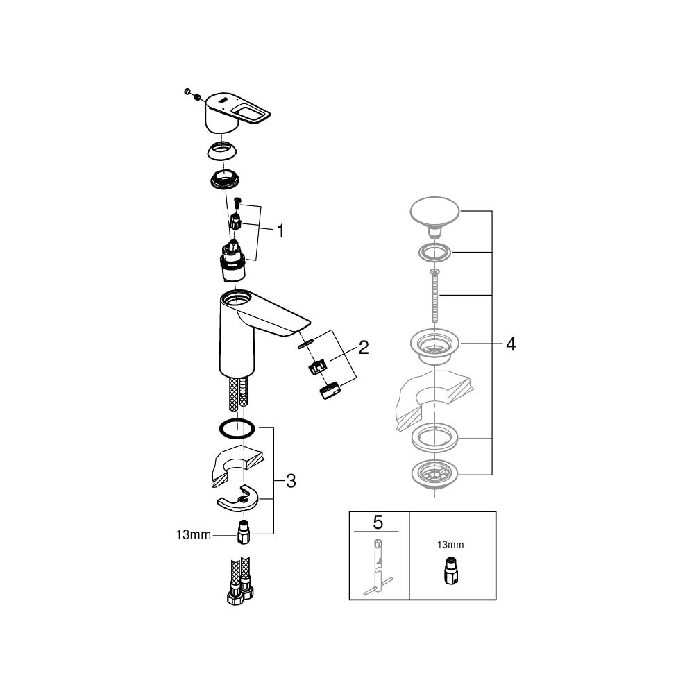 Grohe BauLoop Einhand-Waschtischbatterie 1/2" M-Size chrom 23917001... GROHE-23917001 4005176555787 (Abb. 7)