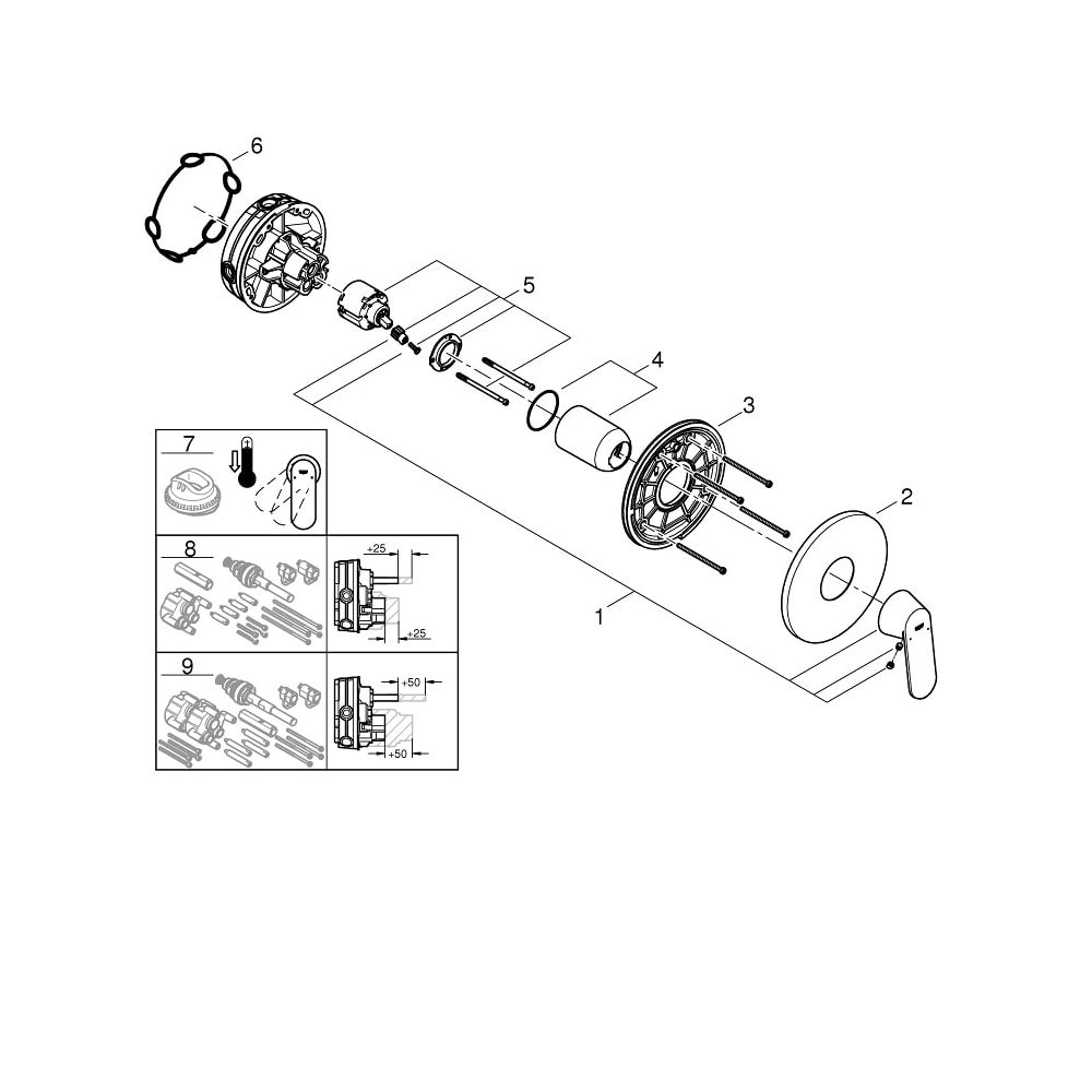 Grohe Eurosmart Cosmopolitan Einhand-Brausebatterie chrom 24044000... GROHE-24044000 4005176465185 (Abb. 7)