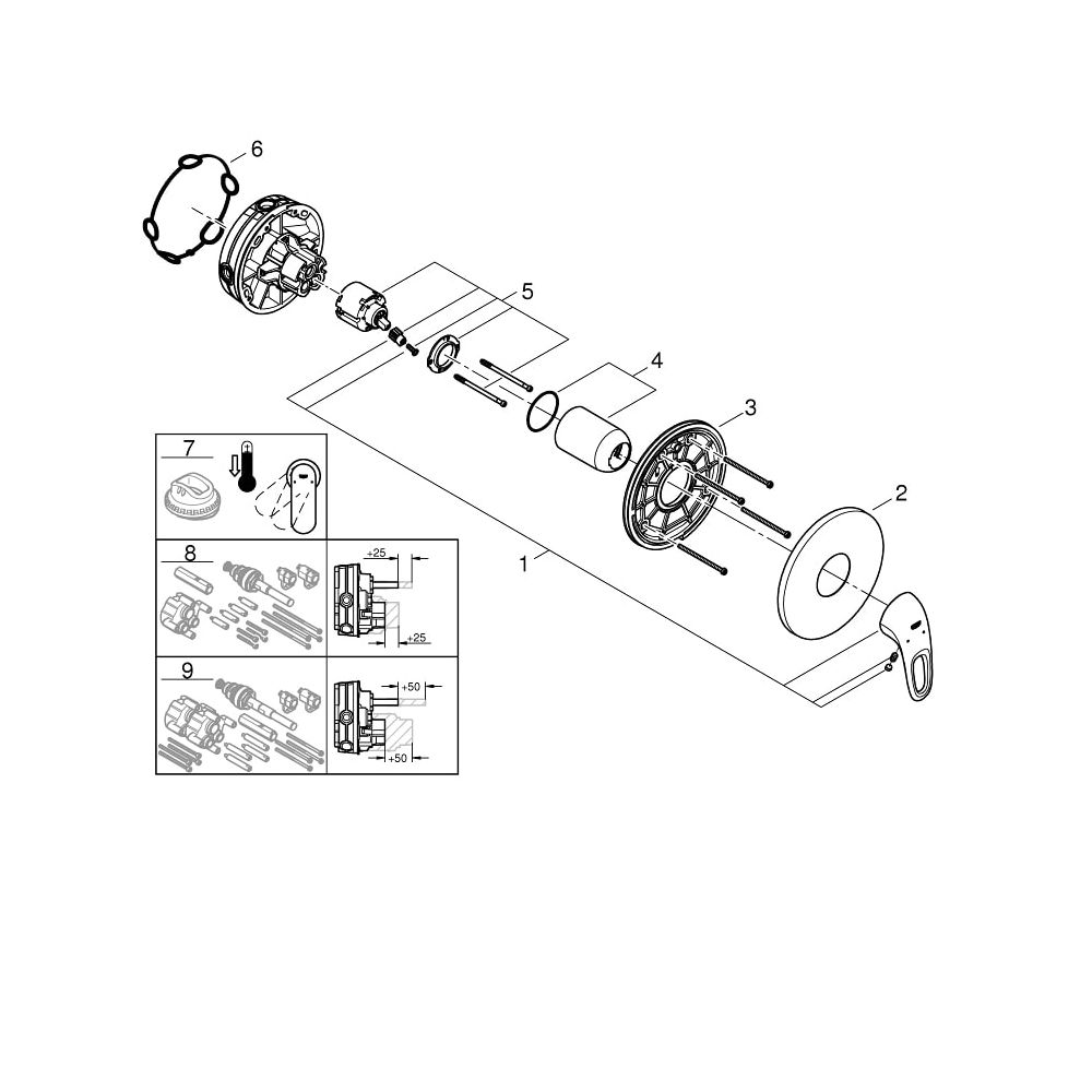 Grohe Eurostyle Einhand-Brausebatterie chrom 24048003... GROHE-24048003 4005176465345 (Abb. 7)