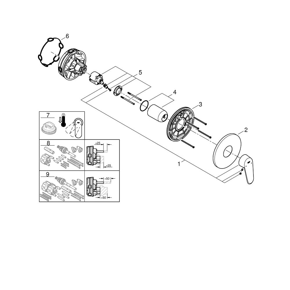 Grohe Eurodisc Cosmopolitan Einhand-Brausebatterie chrom 24055002... GROHE-24055002 4005176465420 (Abb. 7)