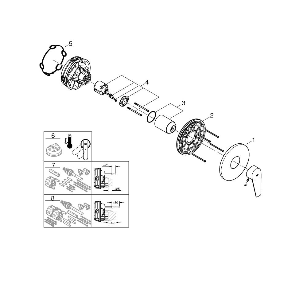 Grohe BauEdge Einhand-Brausebatterie 1/2" chrom 24161001... GROHE-24161001 4005176608803 (Abb. 7)