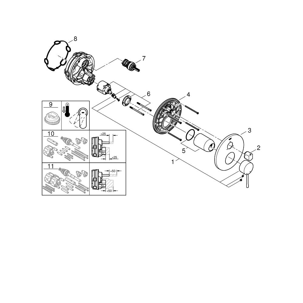 Grohe Essence Einhandbatterie mit 3-Wege Umstellung cool sunrise 24169GL1... GROHE-24169GL1 4005176711503 (Abb. 6)