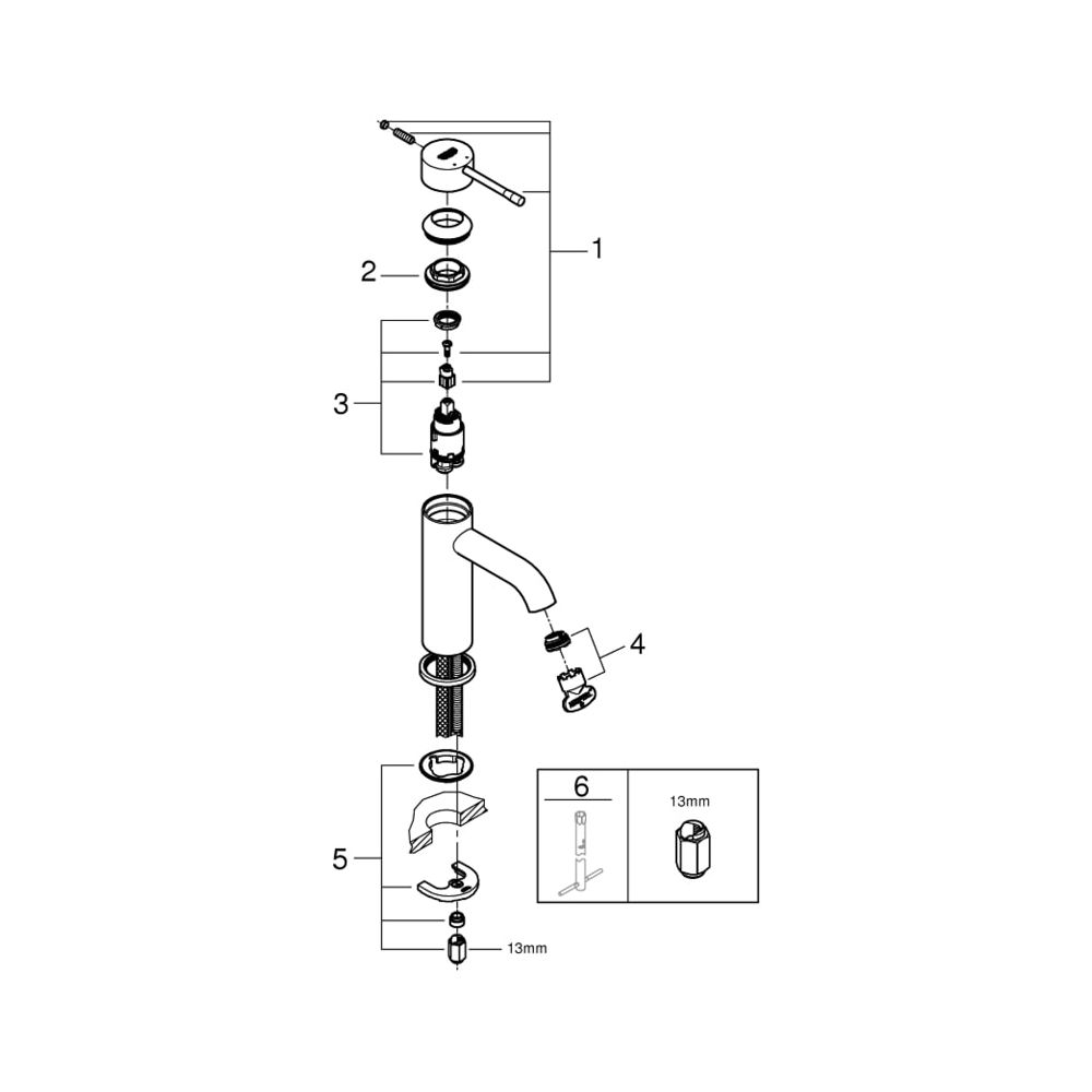 Grohe Essence Einhand-Waschtischbatterie 1/2" S-Size cool sunrise 24172GL1... GROHE-24172GL1 4005176712111 (Abb. 5)