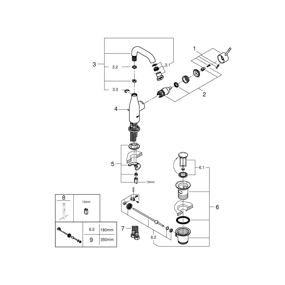 Grohe Essence Einhand-Waschtischbatterie 1/2" M-Size cool sunrise 24173GL1... GROHE-24173GL1 4005176711312 (Abb. 5)