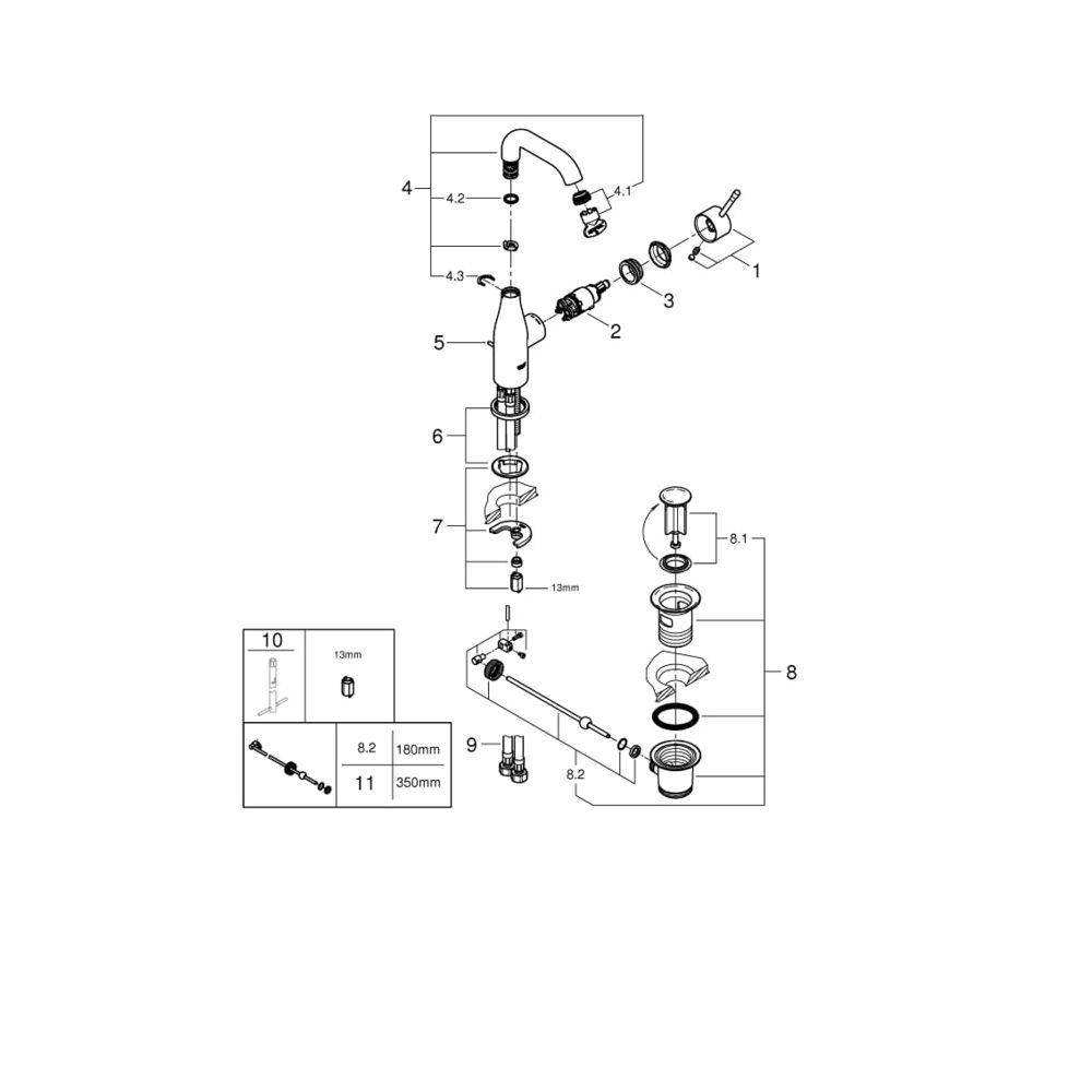 Grohe Essence Einhand-Waschtischbatterie 1/2" M-Size cool sunrise 24173GL1... GROHE-24173GL1 4005176711312 (Abb. 4)