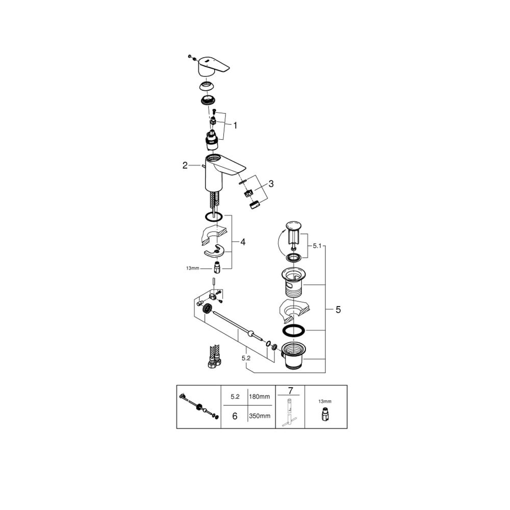 Grohe BauEdge Einhand-Waschtischbatterie 1/2" S-Size chrom 24193001... GROHE-24193001 4005176723971 (Abb. 4)