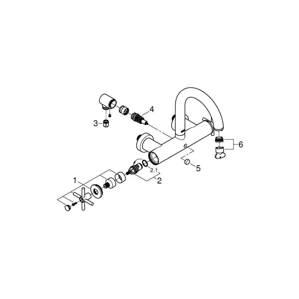 Grohe Atrio Wannenbatterie 1/2" hard graphite gebürstet 25010AL3... GROHE-25010AL3 4005176455421 (Abb. 4)