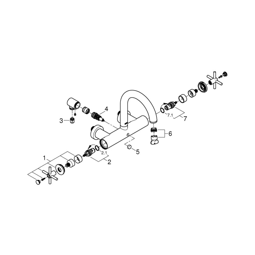 Grohe Atrio Wannenbatterie 1/2" warm sunset 25010DA3... GROHE-25010DA3 4005176493904 (Abb. 5)