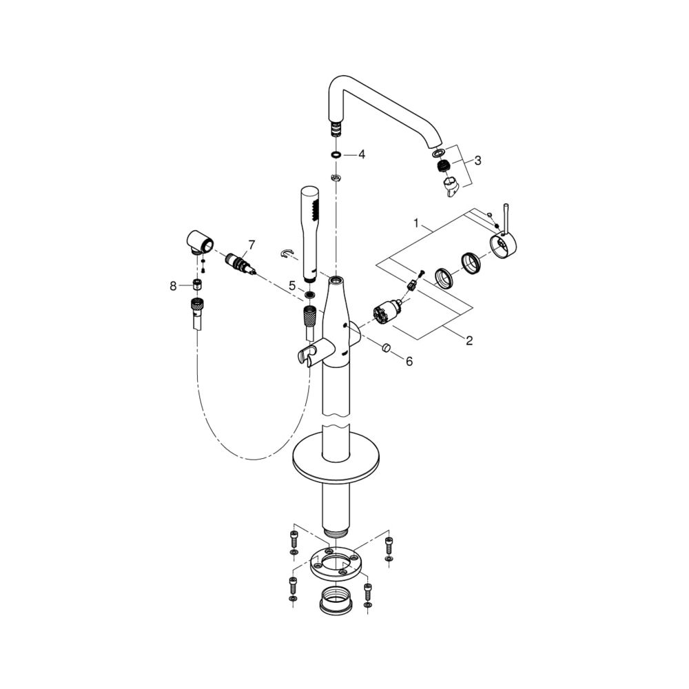 Grohe Essence Einhand-Wannenbatterie 1/2" Bodenmontage hard graphite 25248A01... GROHE-25248A01 4005176711336 (Abb. 5)