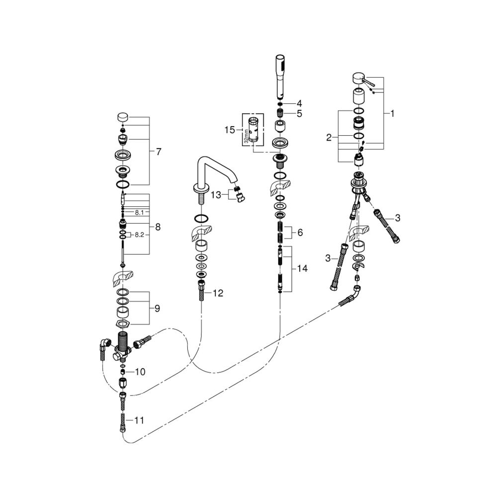 Grohe Essence 4-Loch-Einhand-Wannenkombination chrom 25251001... GROHE-25251001 4005176698361 (Abb. 4)