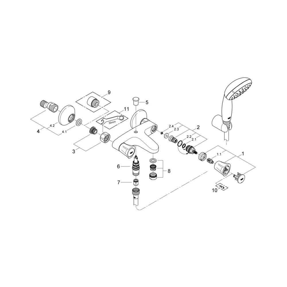 Grohe Costa Wannenbatterie 1/2" chrom 2546010A... GROHE-2546010A 4005176456541 (Abb. 4)