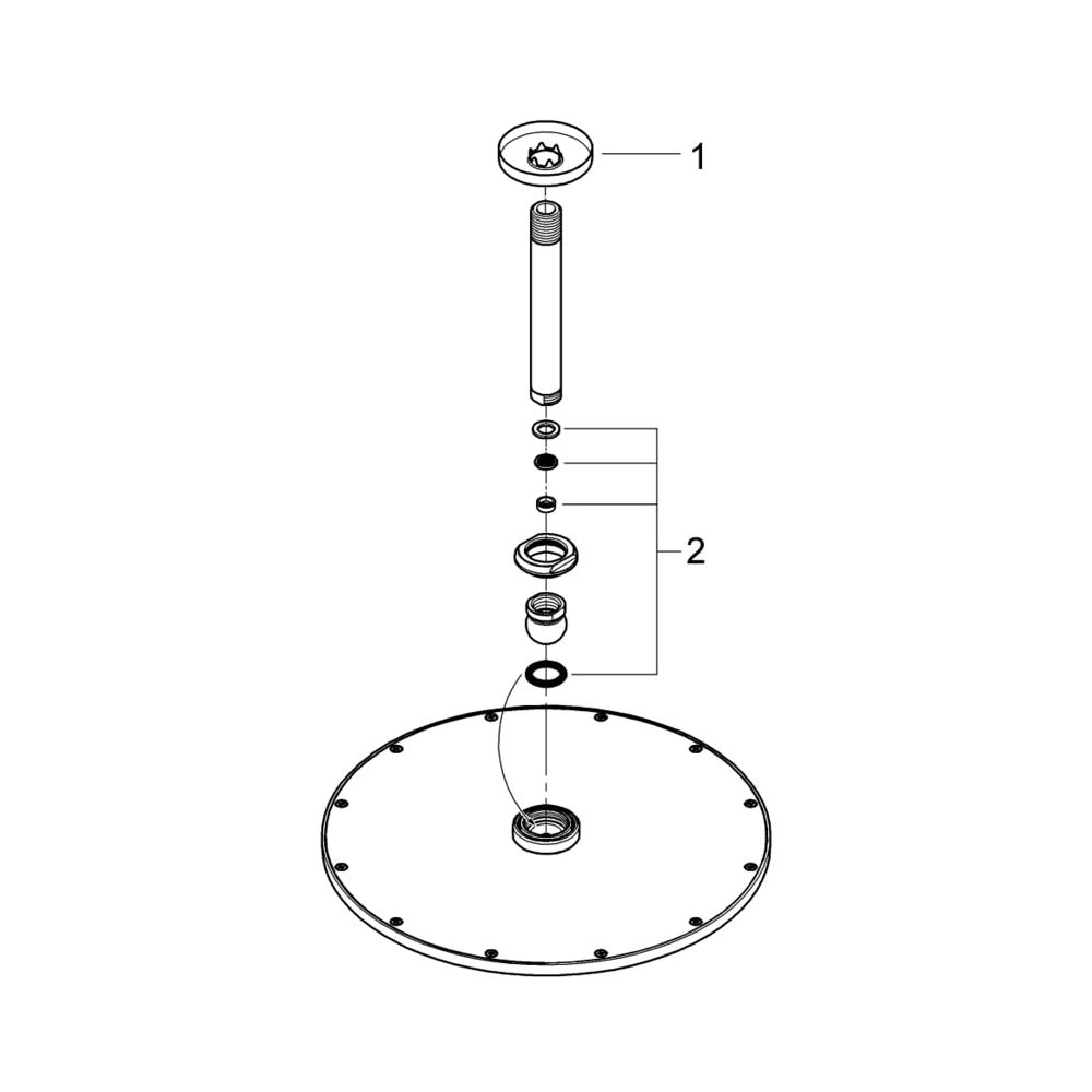 Grohe Rainshower Cosmopolitan 310 Kopfbrauseset Deckenauslass 142 mm hard graphite 2606... GROHE-26067A00 4005176427312 (Abb. 4)