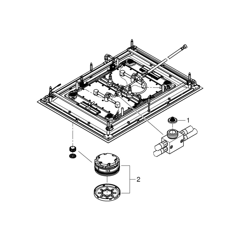 Grohe Rainshower F-Series 40" AquaSymphony Deckenbrause 6+ Strahlarten mit Licht chrom... GROHE-26373001 4005176415593 (Abb. 13)