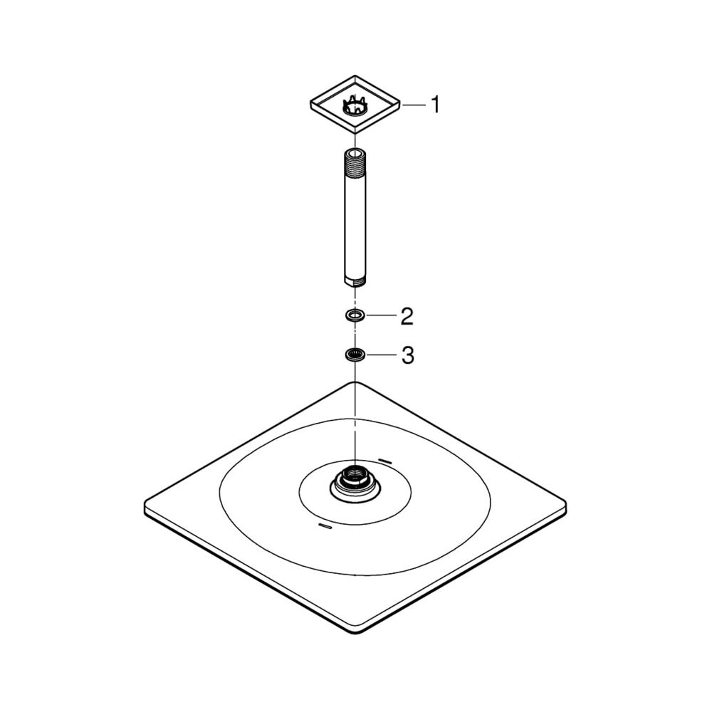 Grohe Rainshower Mono 310 Cube Kopfbrauseset Deckenauslass 142 mm hard graphite gebürst... GROHE-26566AL0 4005176557828 (Abb. 5)