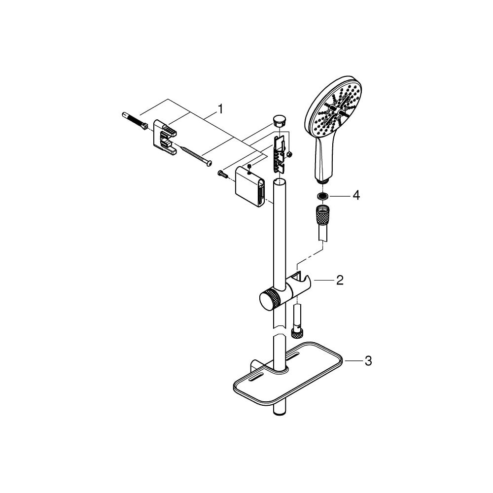 Grohe Rainshower SmartActive 130 Brausestangenset 3 Strahlarten chrom 26578000... GROHE-26578000 4005176485985 (Abb. 6)