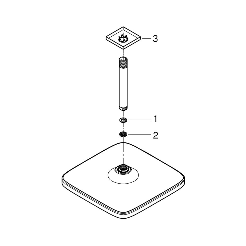 Grohe Tempesta 250 Cube Kopfbrauseset Deckenauslass 142 mm chrom 26688000... GROHE-26688000 4005176580758 (Abb. 7)