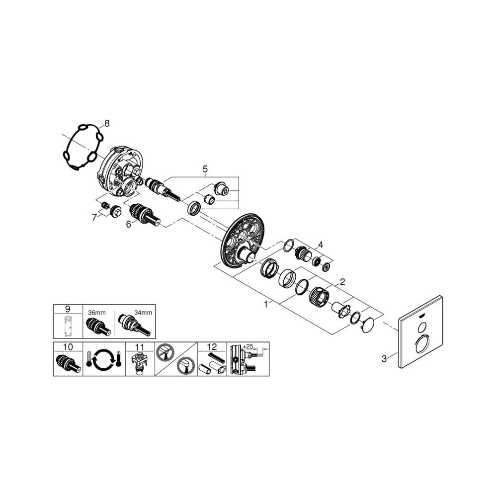 Grohe Grohtherm SmartControl Thermostat mit 1 Absperrventil cool sunrise gebürstet 2912... GROHE-29123GN0 4005176558122 (Abb. 5)