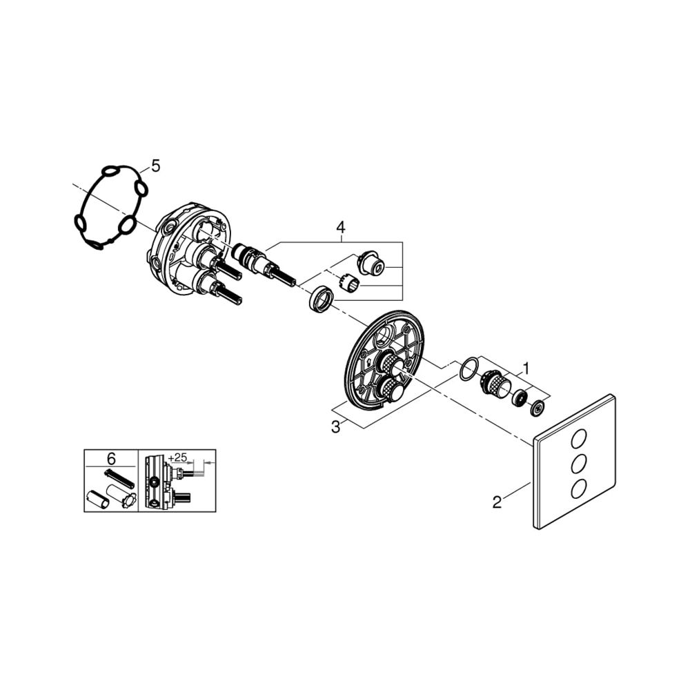 Grohe Grohtherm SmartControl 3-fach Unterputzventil hard graphite 29127A00... GROHE-29127A00 4005176558375 (Abb. 4)