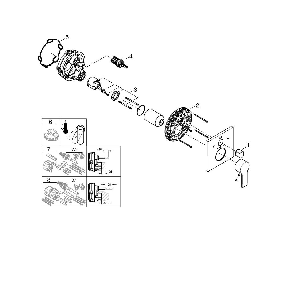 Grohe Allure Einhandbatterie mit 3-Wege Umstellung chrom 29176001... GROHE-29176001 4005176507779 (Abb. 3)