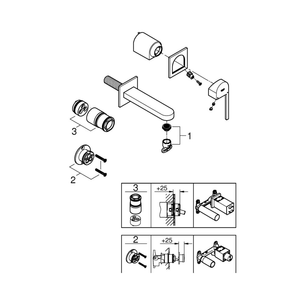 Grohe Plus 2-Loch-Waschtischbatterie 29303003... GROHE-29303003 4005176529764 (Abb. 8)