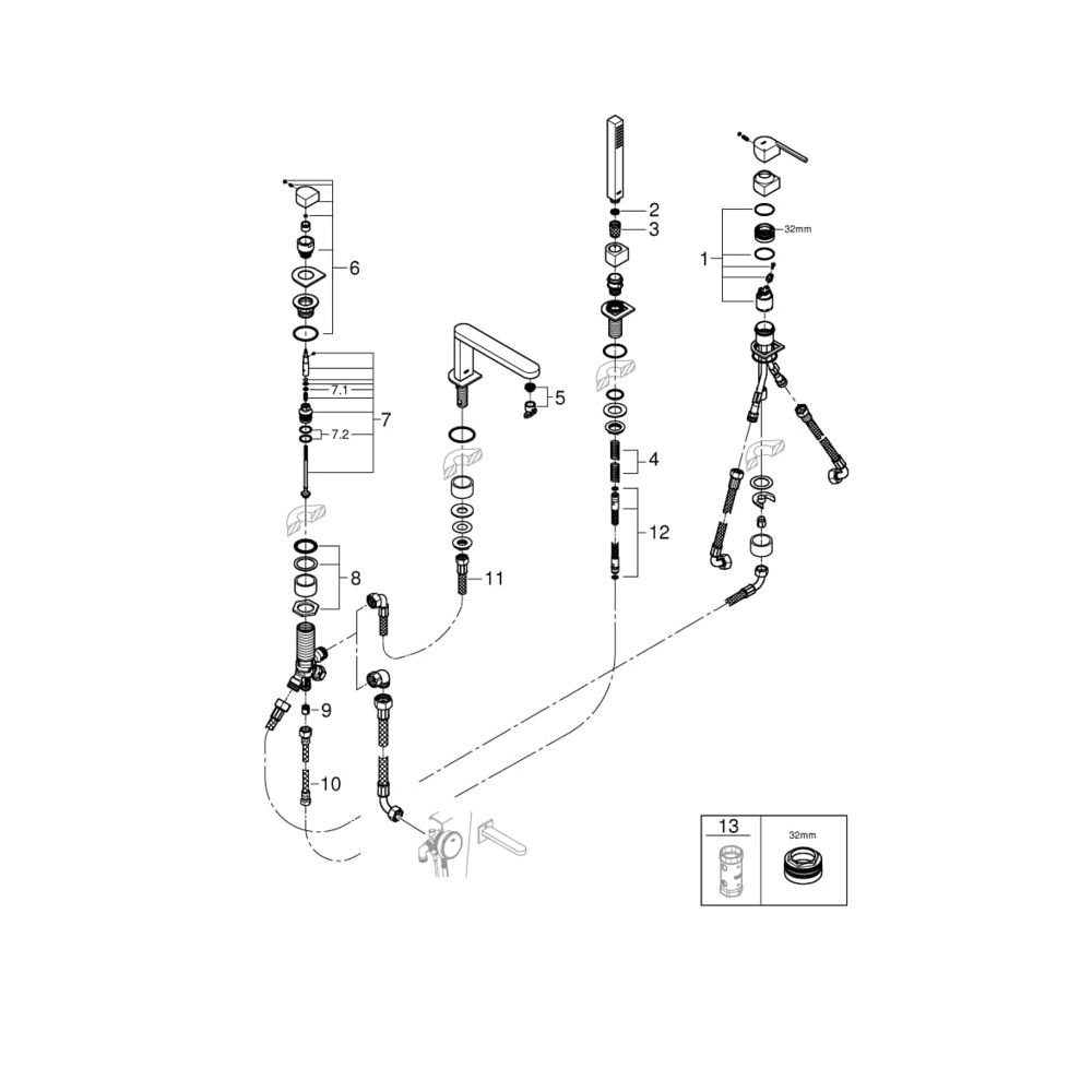 Grohe Plus 4-Loch-Einhand-Wannenkombination 29307DC3... GROHE-29307DC3 4005176574160 (Abb. 3)