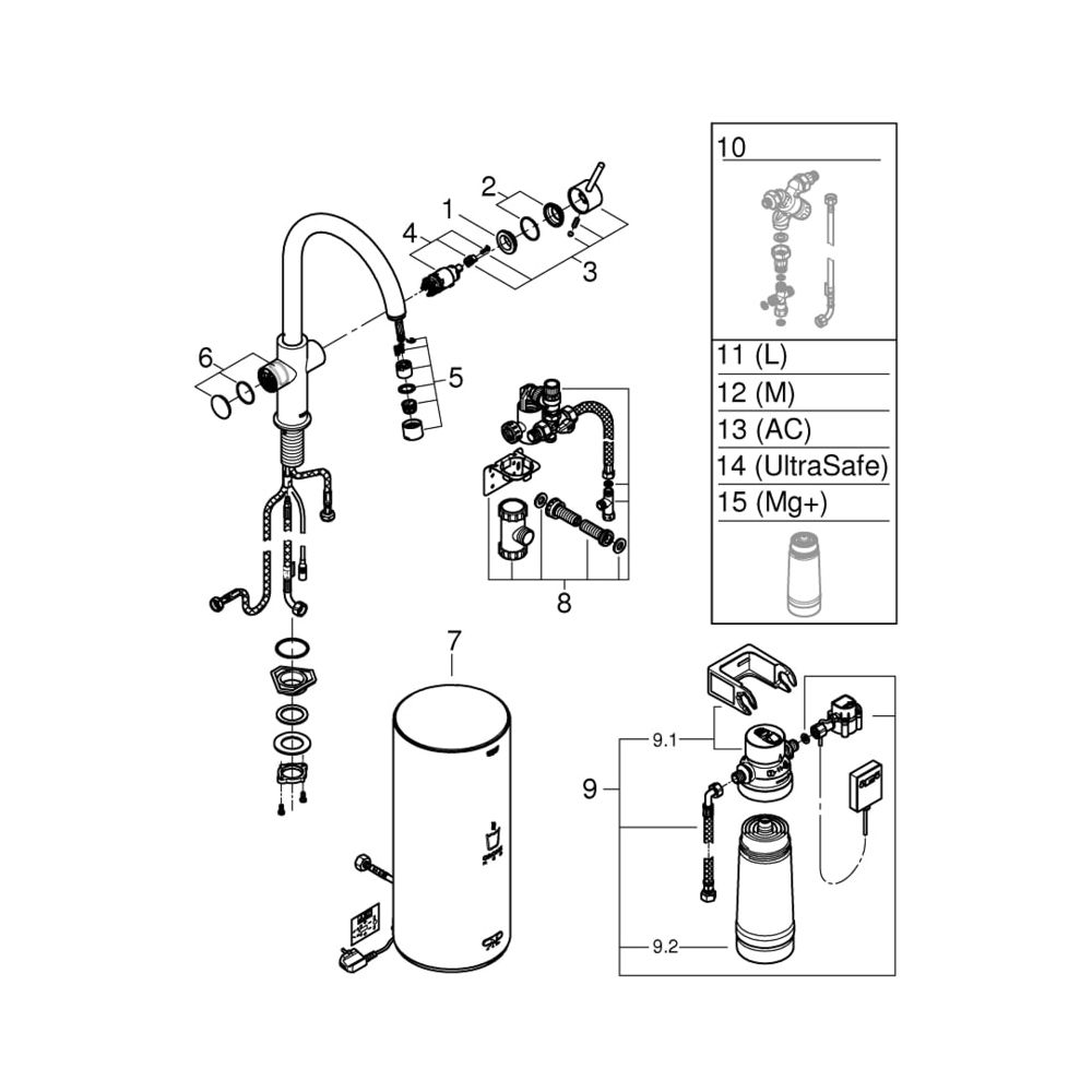Grohe Red Duo Armatur und Boiler Größe L 30079DC1... GROHE-30079DC1 4005176989216 (Abb. 3)