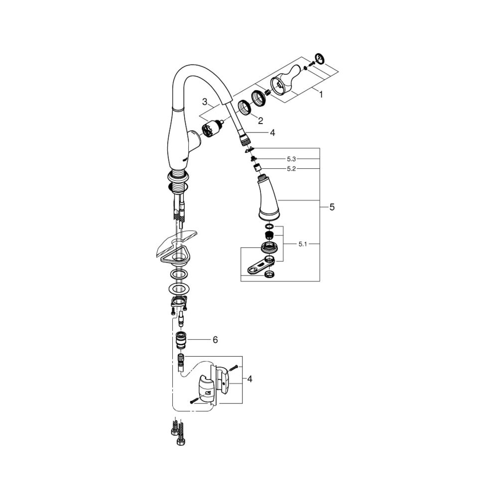 Grohe Parkfield Einhand-Spültischbatterie 1/2" supersteel 30215DC1... GROHE-30215DC1 4005176409073 (Abb. 4)