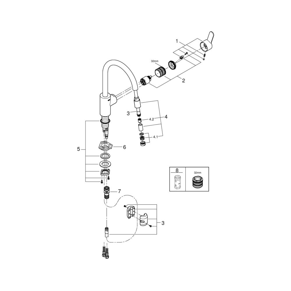 Grohe Eurostyle Cosmopolitan Einhand-Spültischbatterie 1/2" chrom 31126004... GROHE-31126004 4005176466977 (Abb. 8)