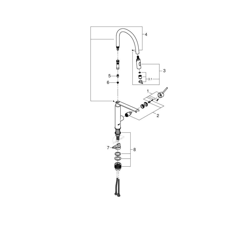 Grohe Concetto Einhand-Spültischbatterie 1/2" chrom 31491000... GROHE-31491000 4005176343308 (Abb. 4)