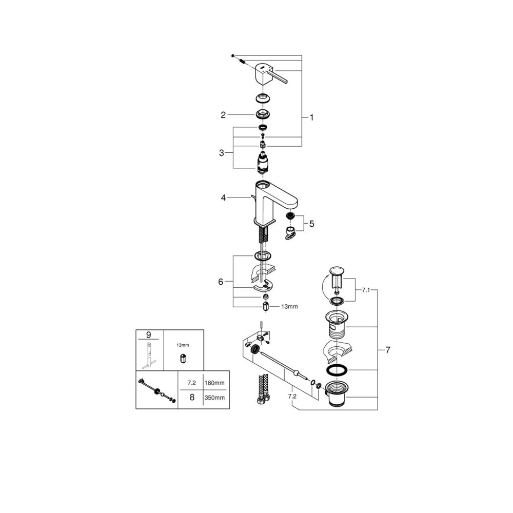 Grohe Plus Einhand-Waschtischbatterie 1/2" S-Size 32612003... GROHE-32612003 4005176529696 (Abb. 2)