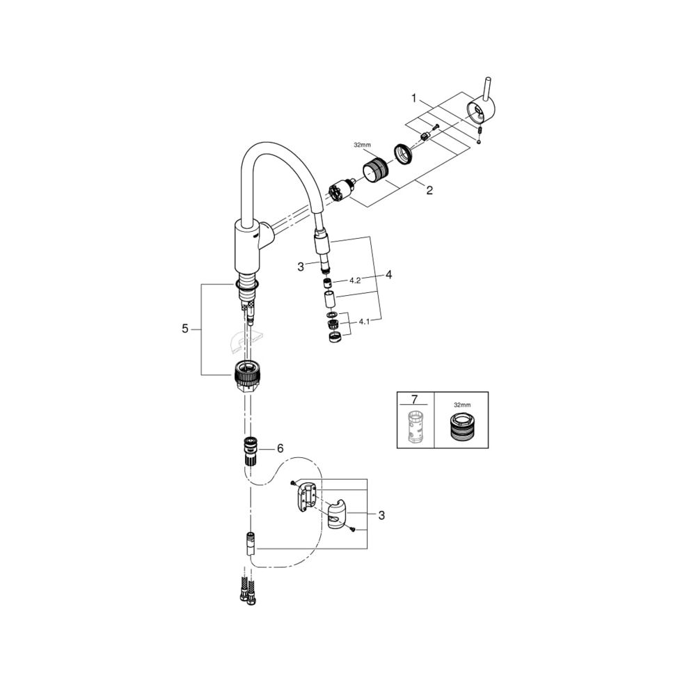 Grohe Concetto Einhand-Spültischbatterie 1/2" supersteel 32663DC3... GROHE-32663DC3 4005176466861 (Abb. 2)