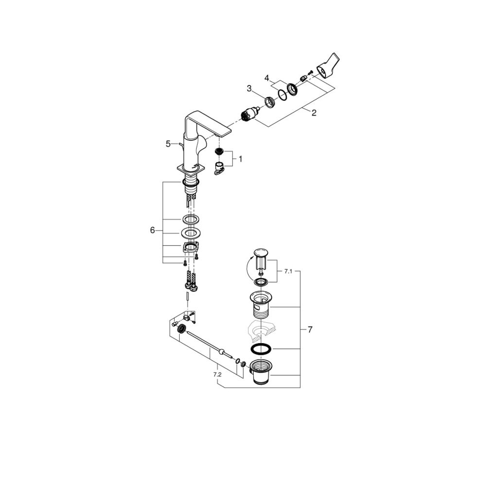 Grohe Allure Einhand-Waschtischbatterie 1/2" M-Size chrom 32757001... GROHE-32757001 4005176498589 (Abb. 2)