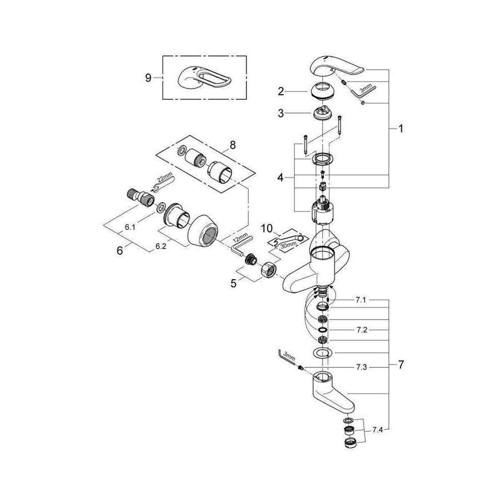 Grohe Euroeco Special Einhand-Waschtischbatterie 1/2" chrom 32770000... GROHE-32770000 4005176871702 (Abb. 4)